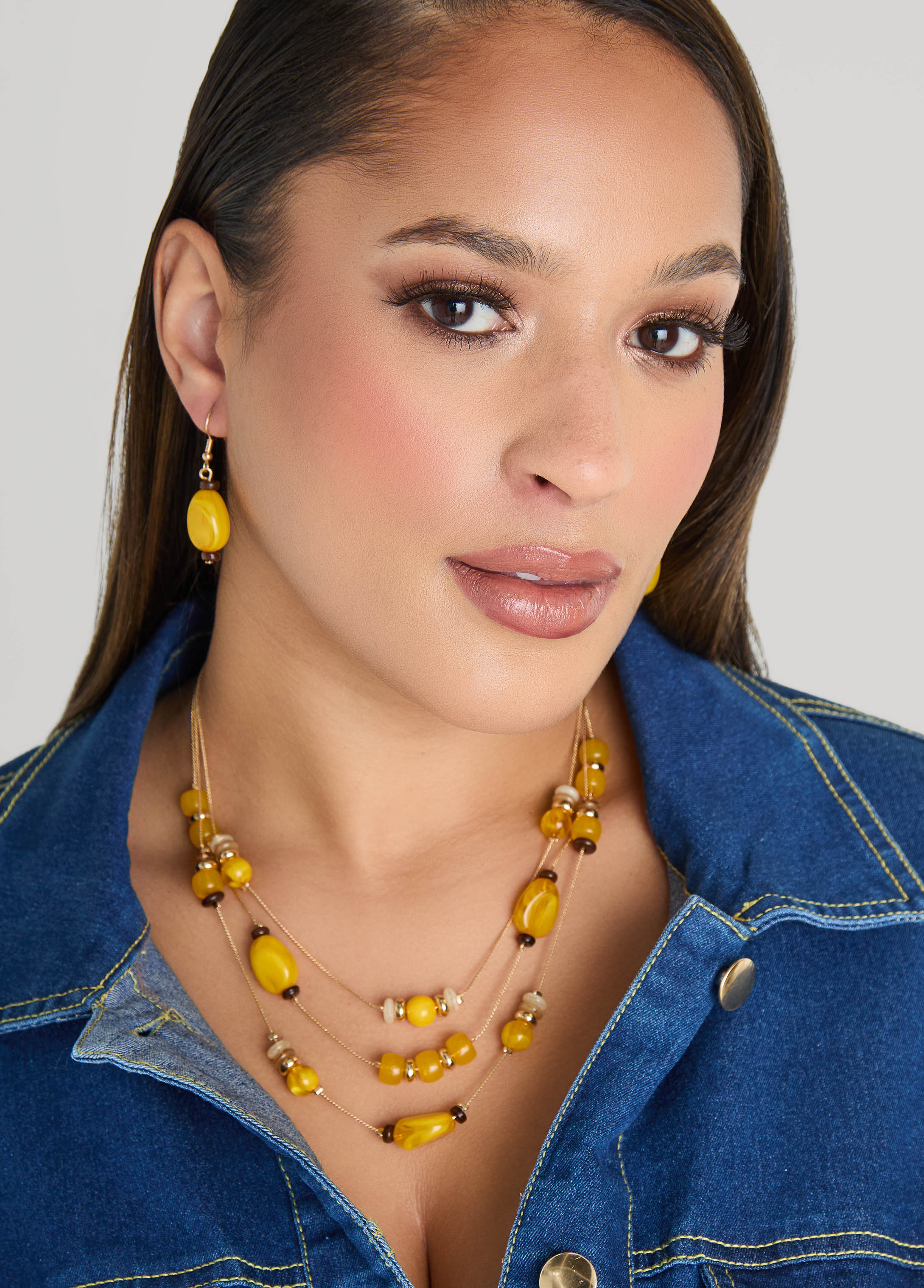 Layered Beaded Necklace Set - Image 3
