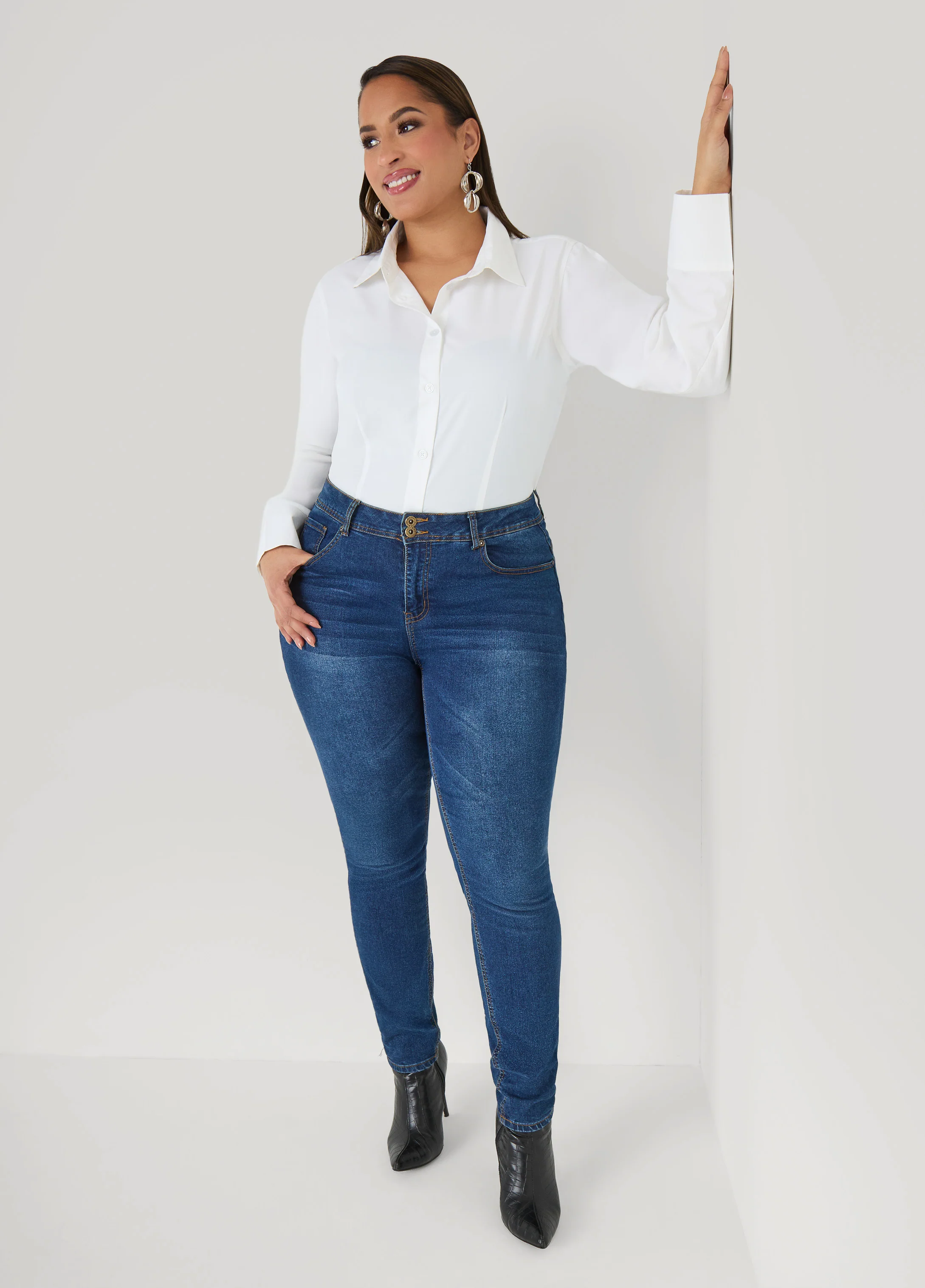 Tall Collared Cotton Blend Shirt - Image 3