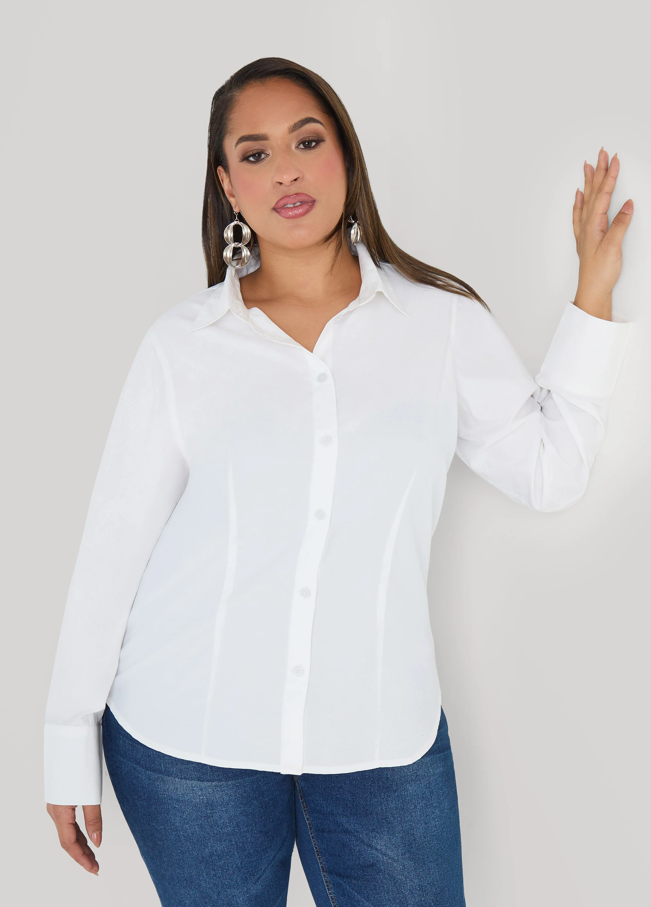 Tall Collared Cotton Blend Shirt - Image 4