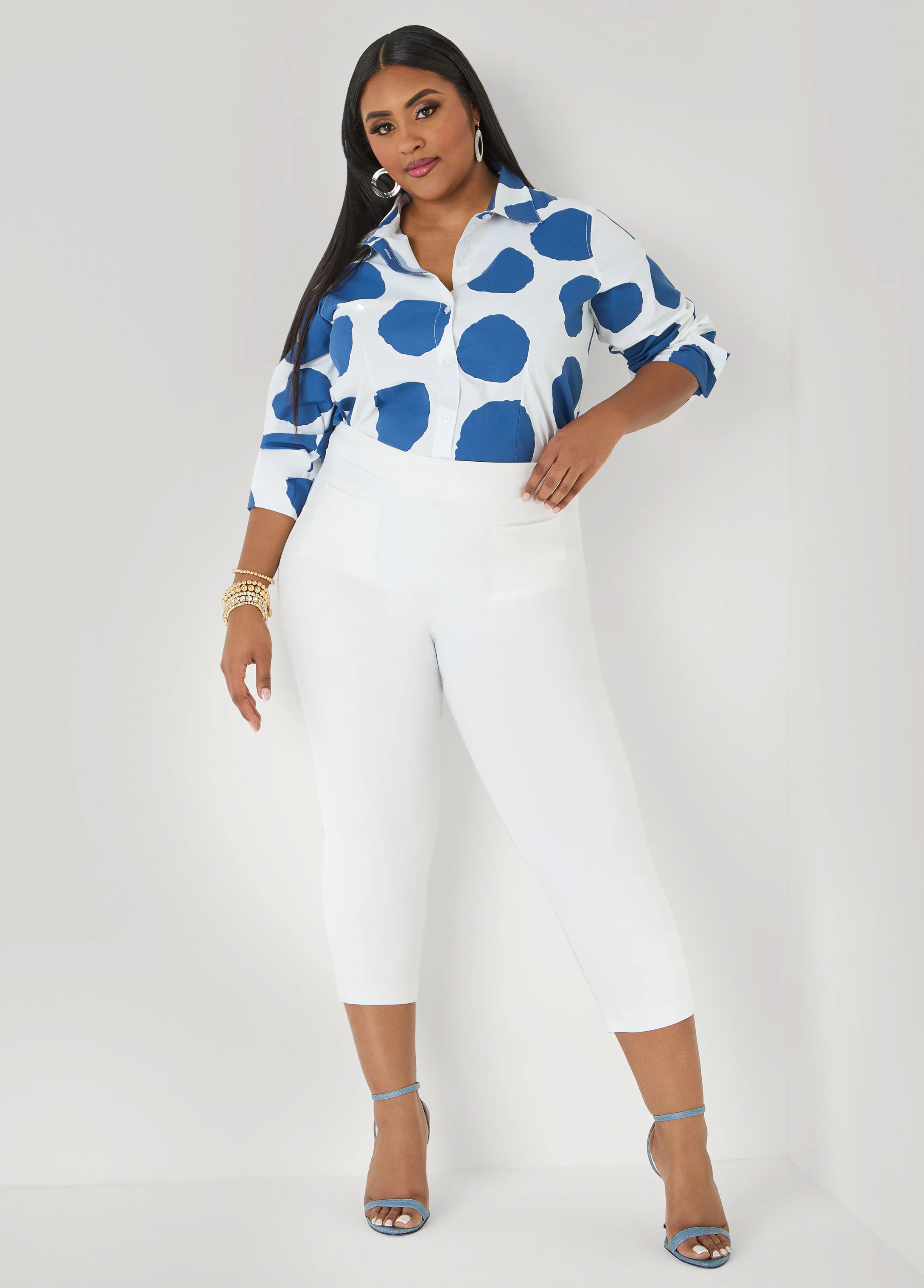Dotted Button Front Shirt - Image 3